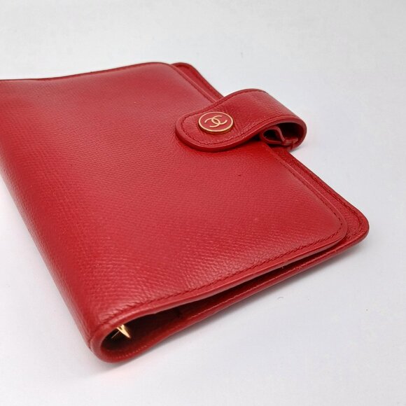 Chanel Caviar leather Ring Agenda Red Wallet Card lux-185-092025 - Picture 4 of 16
